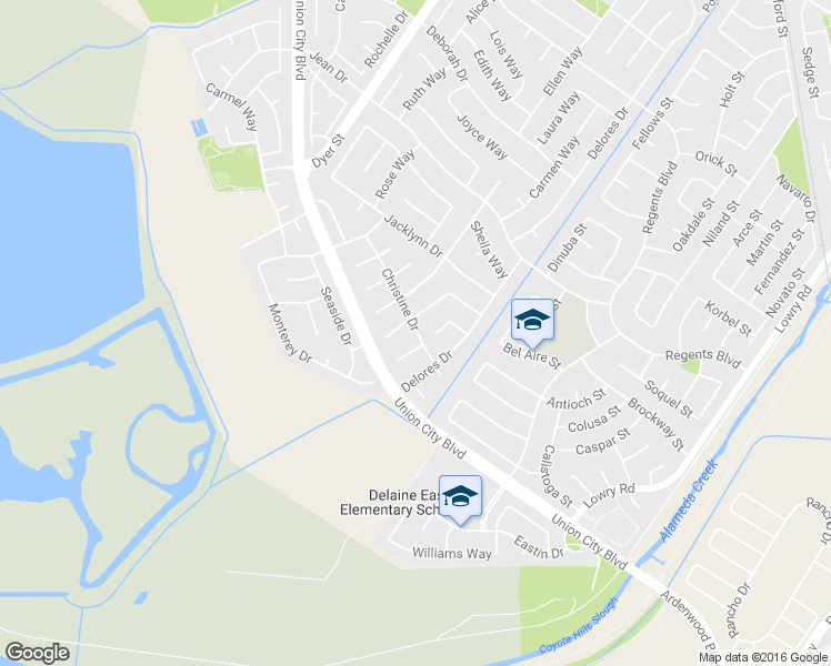 map of restaurants, bars, coffee shops, grocery stores, and more near 32512 Christine Drive in Union City