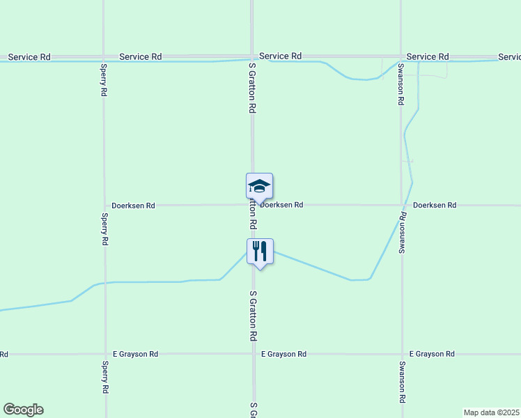map of restaurants, bars, coffee shops, grocery stores, and more near 4500 South Gratton Road in Denair