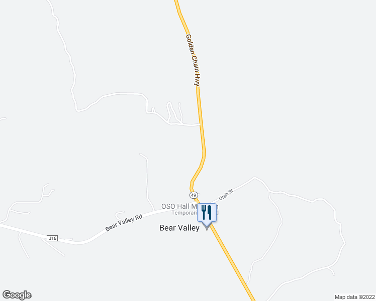 map of restaurants, bars, coffee shops, grocery stores, and more near 7403 California 49 in Mariposa