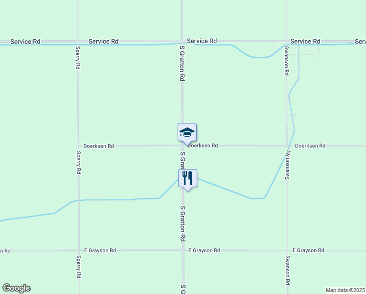 map of restaurants, bars, coffee shops, grocery stores, and more near 4500 South Gratton Road in Denair