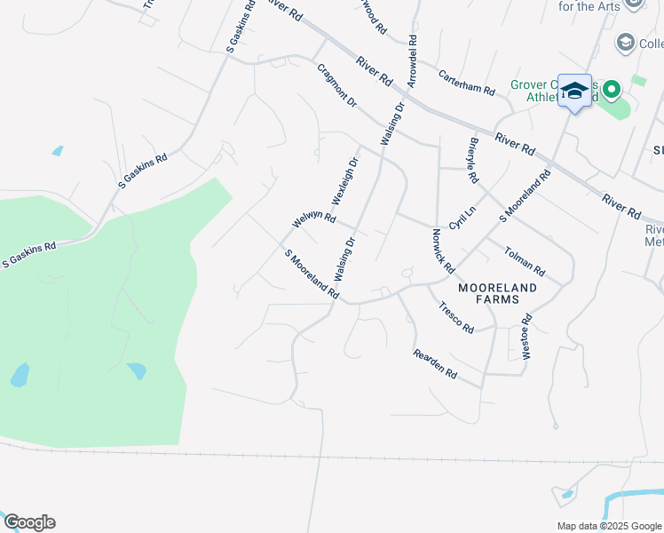 map of restaurants, bars, coffee shops, grocery stores, and more near 406 Walsing Drive in Richmond