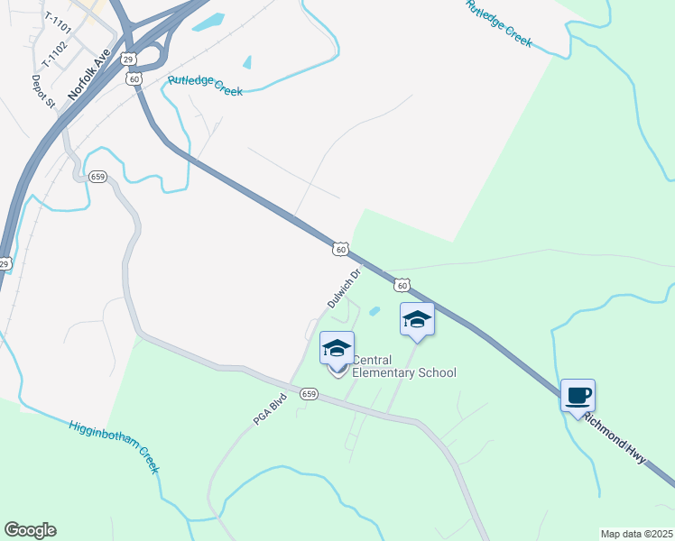 map of restaurants, bars, coffee shops, grocery stores, and more near 122 Dulwich Drive in Amherst