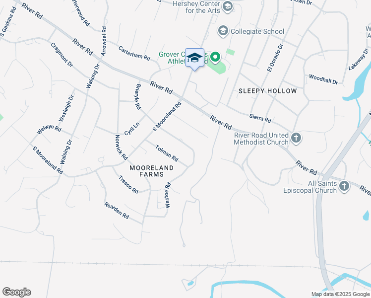 map of restaurants, bars, coffee shops, grocery stores, and more near 8903 Brieryle Road in Richmond
