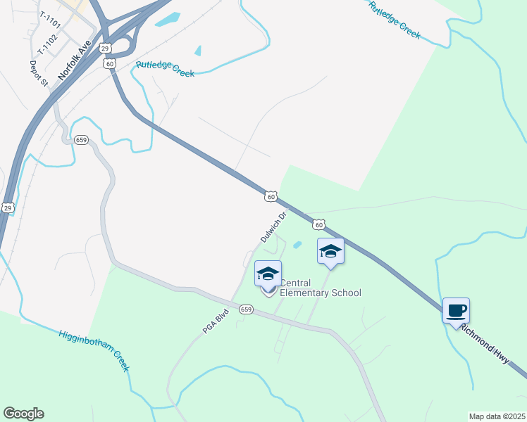 map of restaurants, bars, coffee shops, grocery stores, and more near 122 Dulwich Drive in Amherst