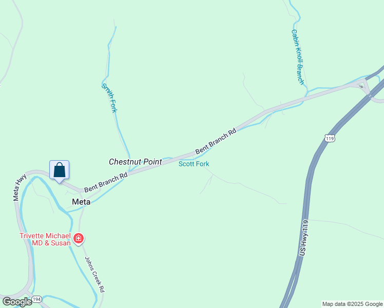 map of restaurants, bars, coffee shops, grocery stores, and more near 1 Scott Fork in Pikeville