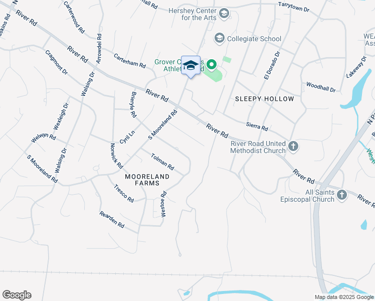 map of restaurants, bars, coffee shops, grocery stores, and more near 8903 Brieryle Road in Richmond