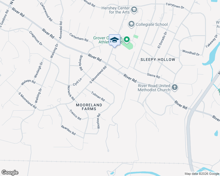 map of restaurants, bars, coffee shops, grocery stores, and more near 8903 Brieryle Road in Richmond