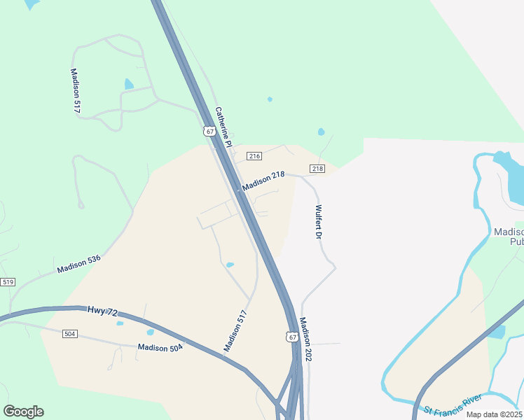 map of restaurants, bars, coffee shops, grocery stores, and more near 1361 Madison 267 in Fredericktown