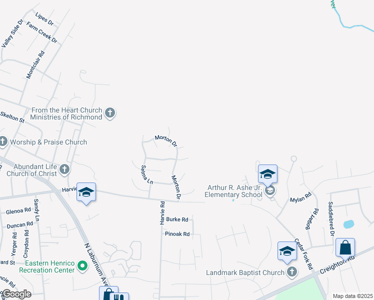 map of restaurants, bars, coffee shops, grocery stores, and more near 1405 Aiko Court in Richmond