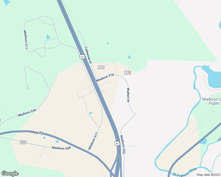 map of restaurants, bars, coffee shops, grocery stores, and more near 1361 Madison 267 in Fredericktown
