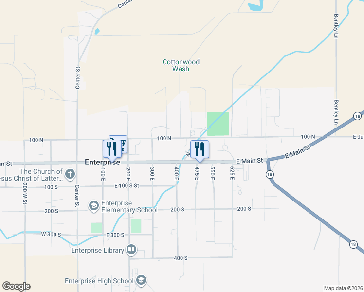 map of restaurants, bars, coffee shops, grocery stores, and more near in Enterprise