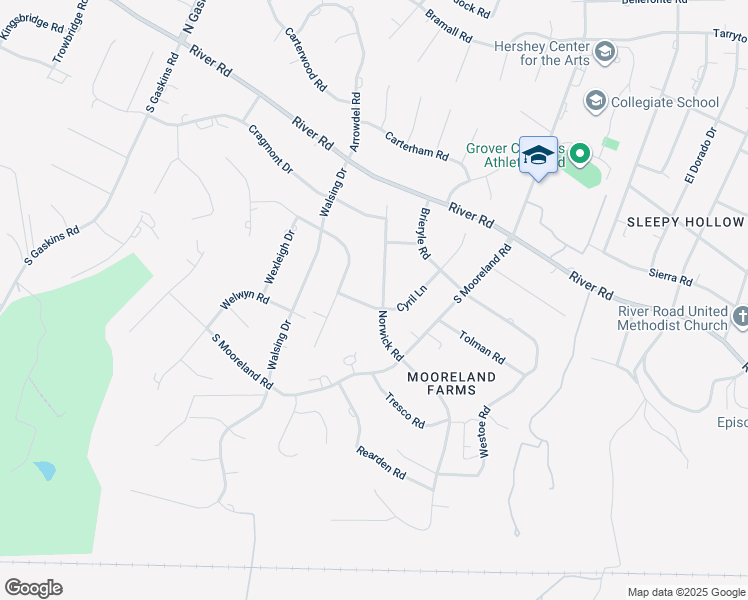 map of restaurants, bars, coffee shops, grocery stores, and more near 9009 Norwick Road in Richmond