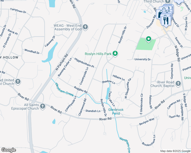 map of restaurants, bars, coffee shops, grocery stores, and more near 101 Charnwood Road in Henrico