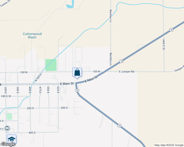 map of restaurants, bars, coffee shops, grocery stores, and more near 950 East 100 North in Enterprise