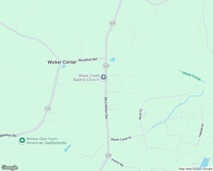 map of restaurants, bars, coffee shops, grocery stores, and more near 6280 State Route 628 in Mechanicsville