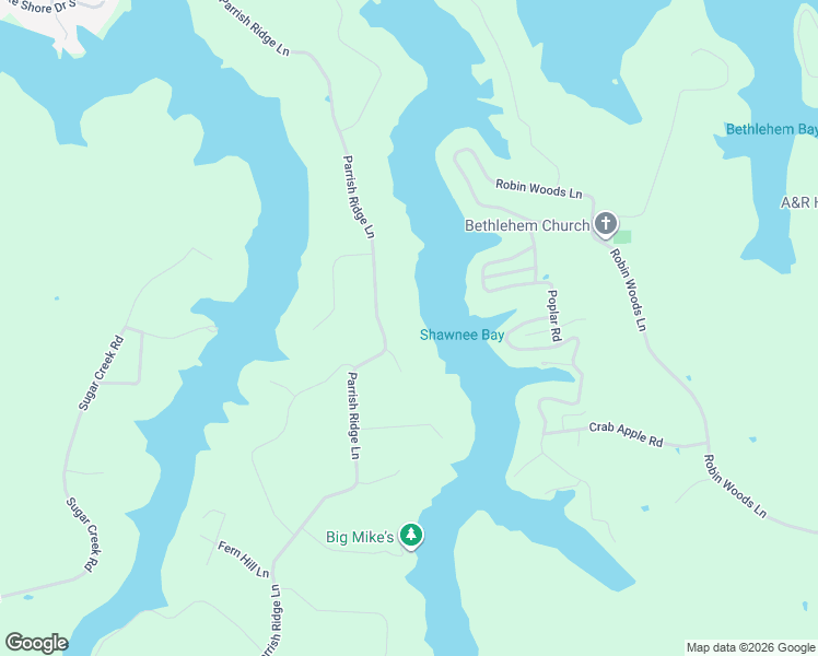 map of restaurants, bars, coffee shops, grocery stores, and more near 2660 Parrish Ridge Lane in Goreville