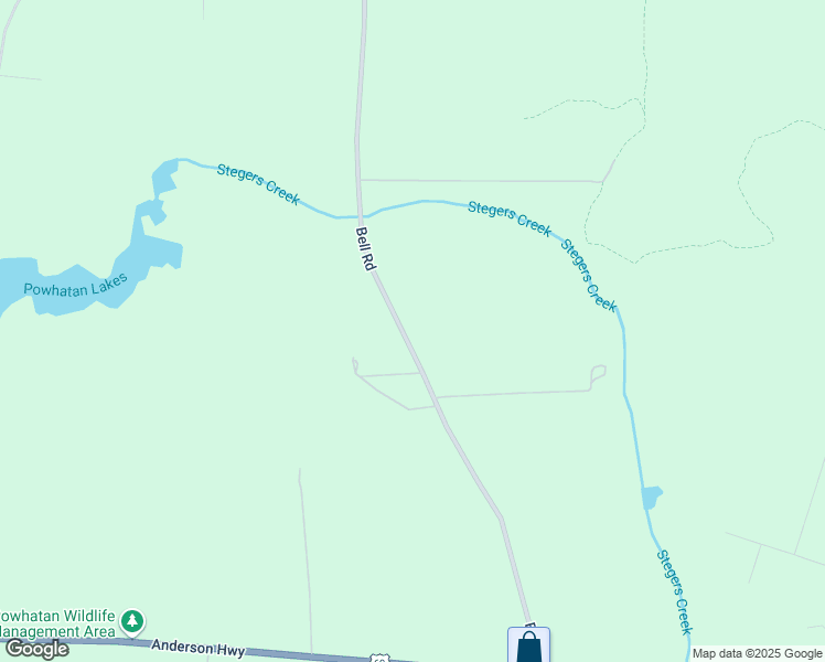 map of restaurants, bars, coffee shops, grocery stores, and more near 4638 Bell Road in Powhatan