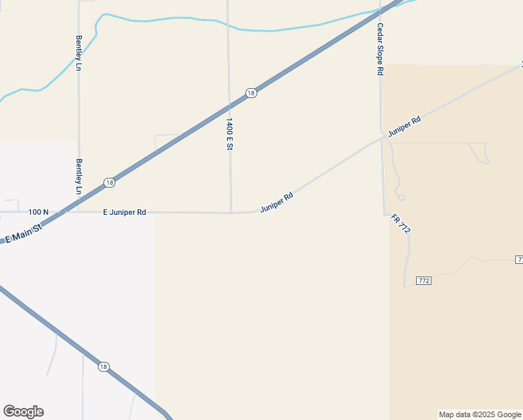 map of restaurants, bars, coffee shops, grocery stores, and more near 2614 East Juniper Road in Beryl