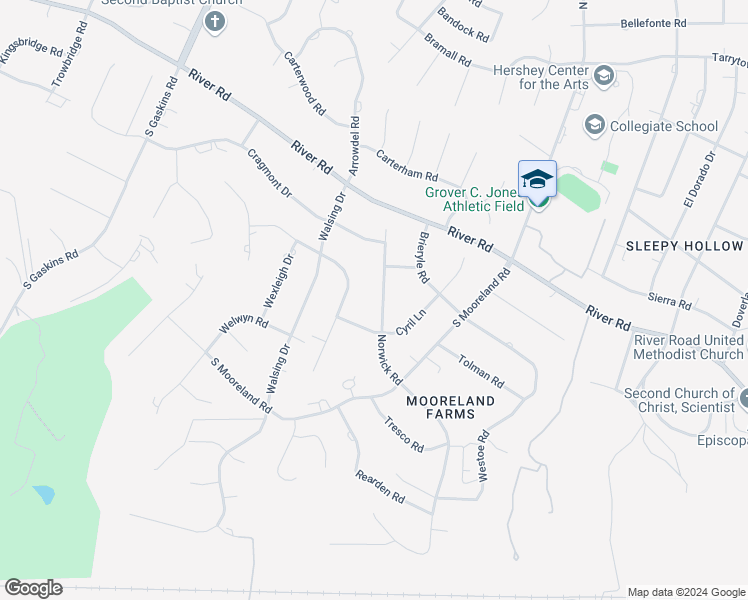 map of restaurants, bars, coffee shops, grocery stores, and more near 9013 Norwick Road in Richmond