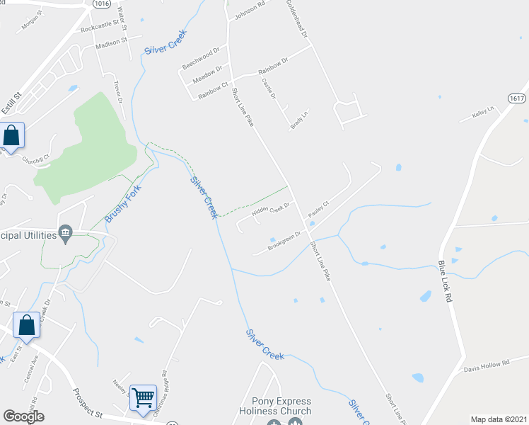 map of restaurants, bars, coffee shops, grocery stores, and more near 1013 Hidden Creek Drive in Berea