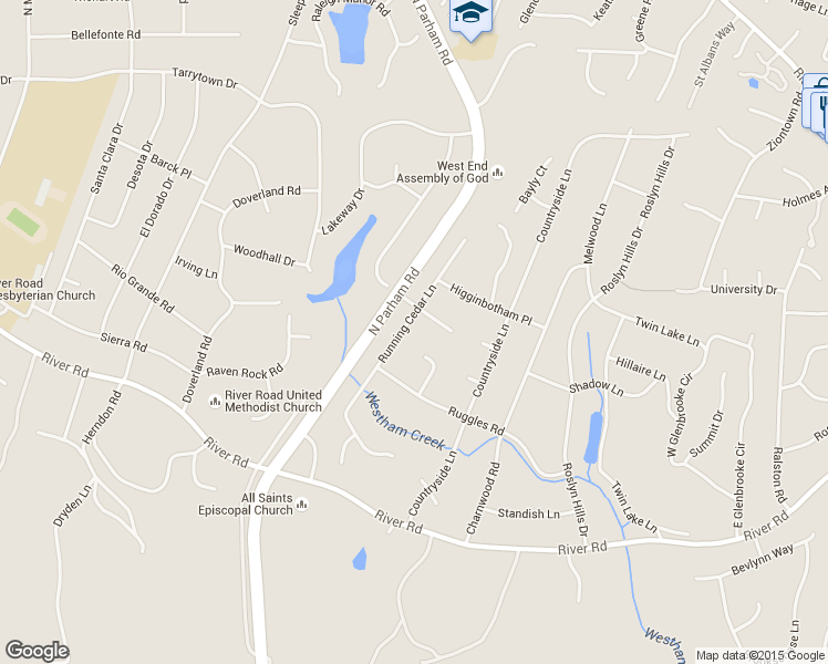 map of restaurants, bars, coffee shops, grocery stores, and more near 209 Running Cedar Lane in Richmond