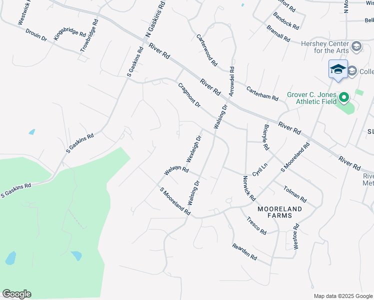 map of restaurants, bars, coffee shops, grocery stores, and more near 208 Wexleigh Drive in Richmond