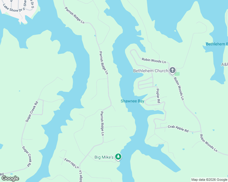 map of restaurants, bars, coffee shops, grocery stores, and more near 2660 Parrish Ridge Lane in Goreville