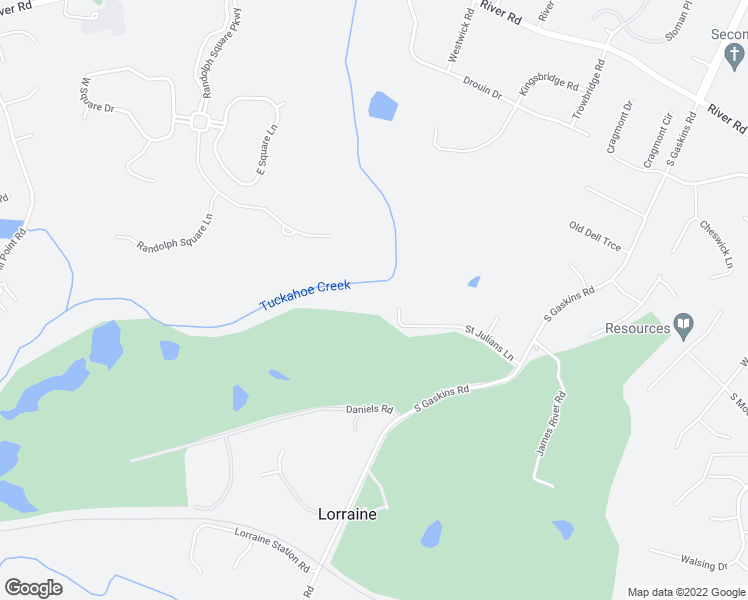 map of restaurants, bars, coffee shops, grocery stores, and more near 9814 Saint Julians Lane in Henrico