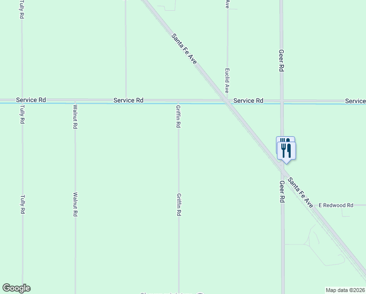 map of restaurants, bars, coffee shops, grocery stores, and more near 4306 Griffin Road in Hughson