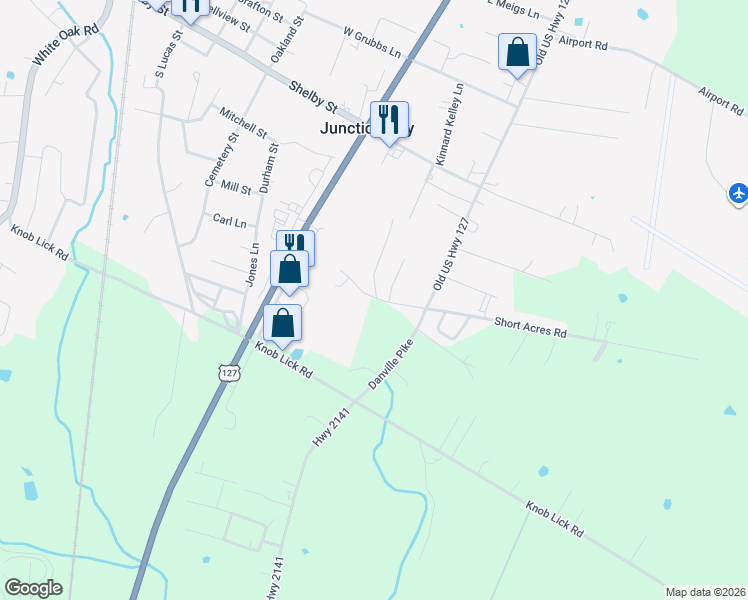map of restaurants, bars, coffee shops, grocery stores, and more near 200 Timberland Lane in Danville