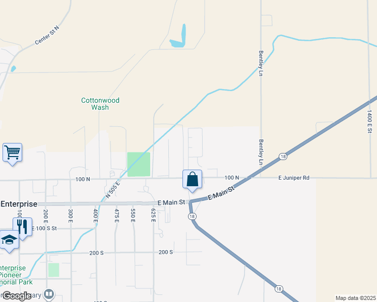 map of restaurants, bars, coffee shops, grocery stores, and more near 10 775 East in Pine Valley