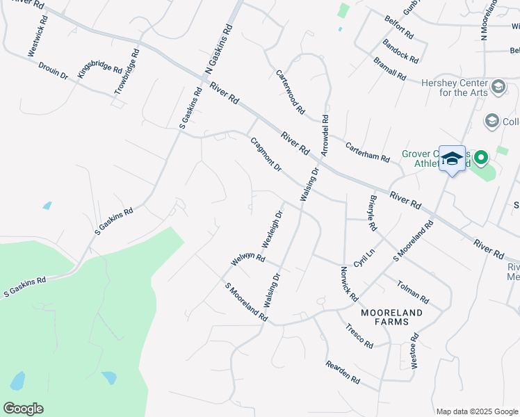 map of restaurants, bars, coffee shops, grocery stores, and more near 203 South Erlwood Court in Richmond