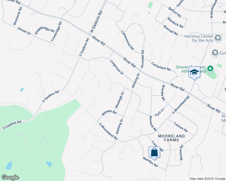 map of restaurants, bars, coffee shops, grocery stores, and more near 203 South Erlwood Court in Richmond
