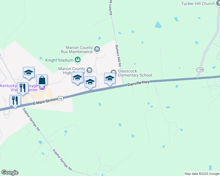map of restaurants, bars, coffee shops, grocery stores, and more near 773 East Main Street in Lebanon