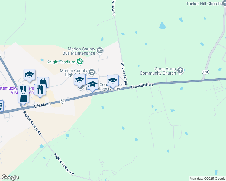 map of restaurants, bars, coffee shops, grocery stores, and more near 773 East Main Street in Lebanon