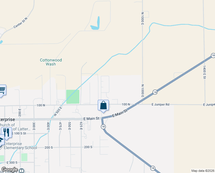 map of restaurants, bars, coffee shops, grocery stores, and more near 70 Loop Road in Pine Valley