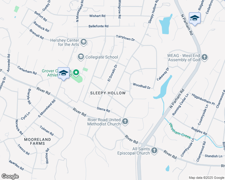 map of restaurants, bars, coffee shops, grocery stores, and more near 202 Sleepy Hollow Road in Henrico
