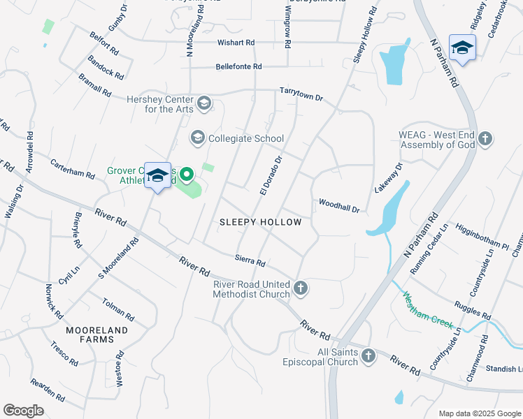 map of restaurants, bars, coffee shops, grocery stores, and more near 203 El Dorado Drive in Richmond