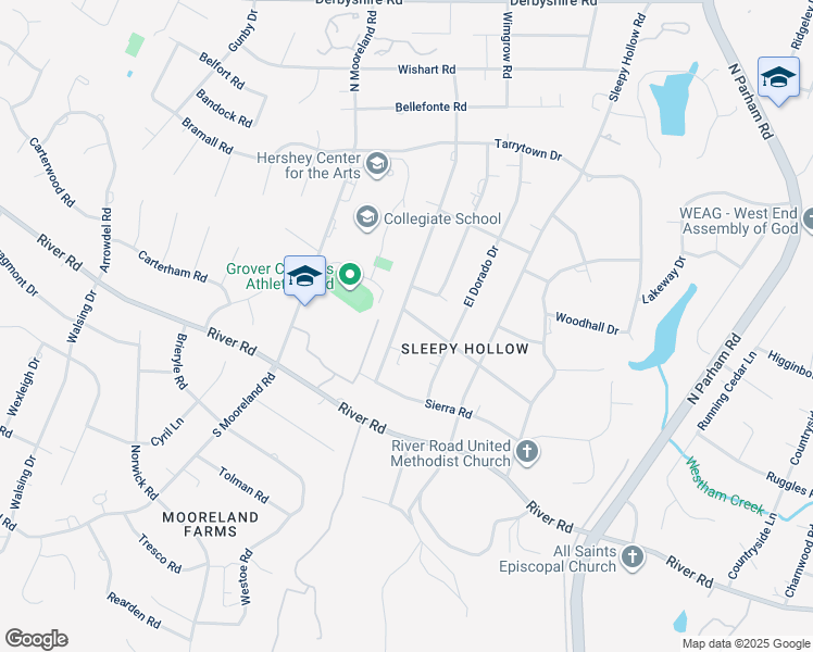 map of restaurants, bars, coffee shops, grocery stores, and more near 115 Santa Clara Drive in Richmond