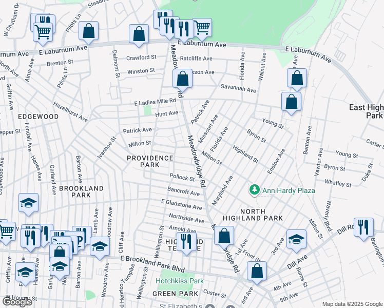map of restaurants, bars, coffee shops, grocery stores, and more near in 