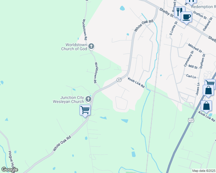 map of restaurants, bars, coffee shops, grocery stores, and more near 3954 White Oak Road in Junction City