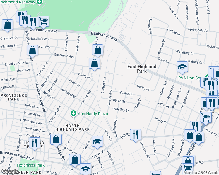 map of restaurants, bars, coffee shops, grocery stores, and more near in 