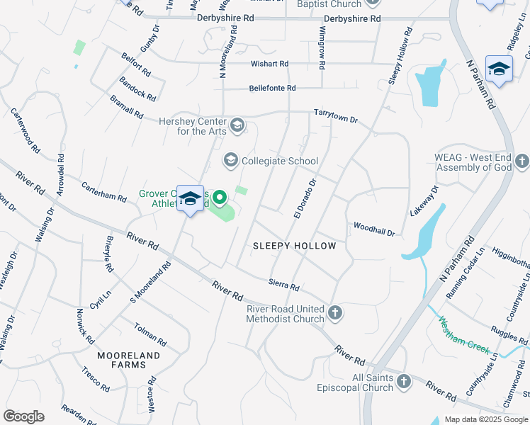 map of restaurants, bars, coffee shops, grocery stores, and more near 203 Santa Clara Drive in Richmond