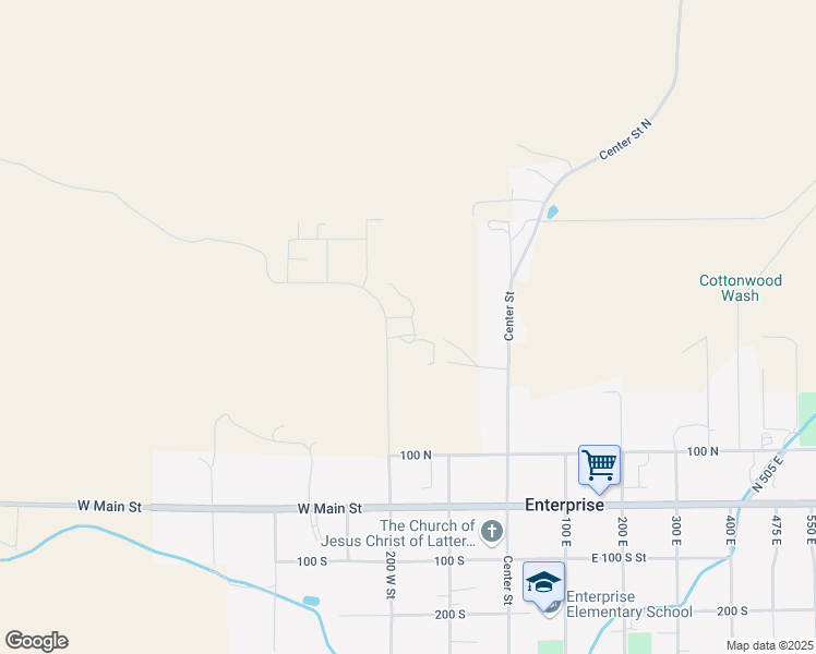 map of restaurants, bars, coffee shops, grocery stores, and more near 177 West 350 North in Enterprise