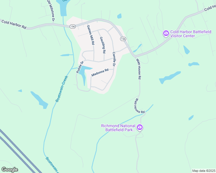 map of restaurants, bars, coffee shops, grocery stores, and more near 6380 Camille Drive in Mechanicsville