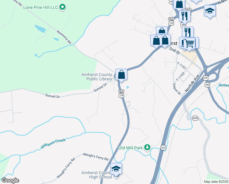 map of restaurants, bars, coffee shops, grocery stores, and more near 132 Epiphany Court in Amherst