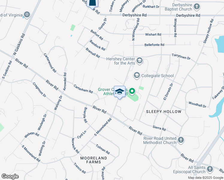 map of restaurants, bars, coffee shops, grocery stores, and more near 13 Chapaqua Drive in Richmond