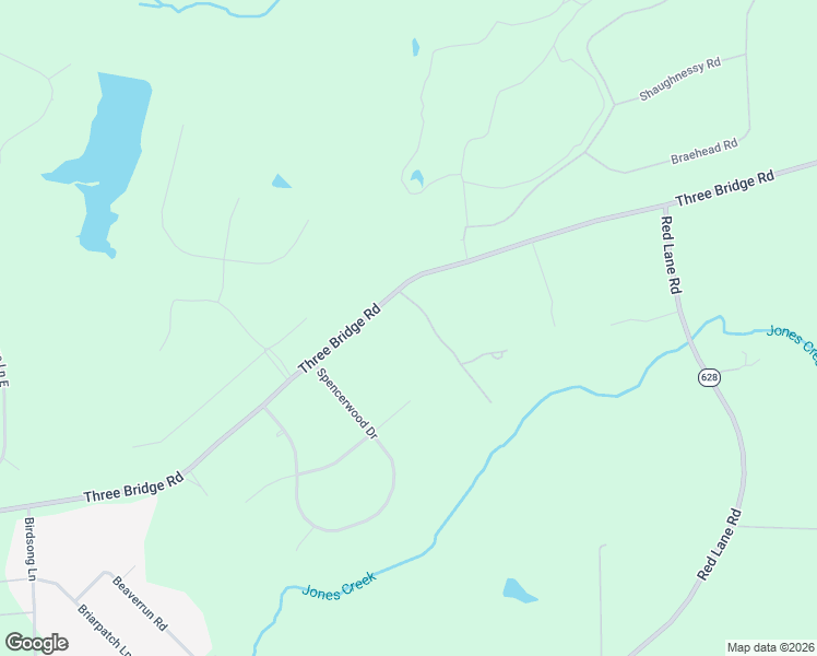 map of restaurants, bars, coffee shops, grocery stores, and more near 2789 Three Bridge Road in Powhatan