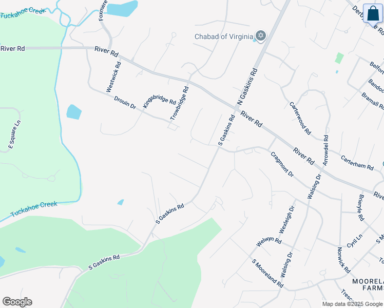 map of restaurants, bars, coffee shops, grocery stores, and more near 9708 Old Country Trce in Richmond