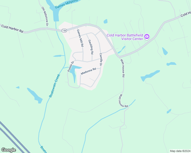 map of restaurants, bars, coffee shops, grocery stores, and more near 6393 Camille Drive in Mechanicsville